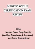 MPOETC ACT 120 Certification Exam Review PDF &vert; Practice Questions&comma; Test Bank & Complete Study Guide