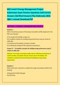 BOC Level II Energy Management Project &NewLine;Submission Exam Practice Questions And Correct &NewLine;Answers &lpar;Verified Answers&rpar; Plus Rationales 2026 &NewLine;Q&A &vert; Instant Download Pdf 