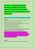 BOC Level II &ndash; Energy Efficient Building &NewLine;Operations Certification Exam Practice &NewLine;Questions And Correct Answers &lpar;Verified &NewLine;Answers&rpar; Plus Rationales 2026 Q&A &vert; Instant &NewLine;Download Pdf 