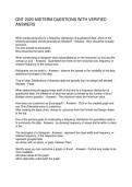 QNT 2020 MIDTERM QUESTIONS WITH VERIFIED ANSWERS