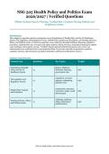 NSG 505 Health Policy and Politics Exam &ndash; Official Academic Board of Nursing &ndash; 2026&sol;2027 Academic Year &ndash; Verified Questions and Answers for Graduate Nursing Students and Healthcare Leaders