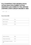 PCA COMPETENCY TEST &lpar;GEORGIA EXAM&rpar; ACTUAL EXAM WITH CORRECT ACTUAL QUESTIONS AND CORRECTLY WELL DEFINED ANSWERS LATEST ALREADY GRADED A&plus; 2026
