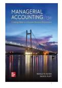 TEST BANK FOR Managerial Accounting&colon; Creating Value in a Dynamic Business Environment&comma; 13th Edition by Ronald Hilton and David Platt ISBN&colon; 978-1264445820 COMPLETE GUIDE ALL CHAPTERS COVERED 100&percnt; VERIFIED A&plus; GRADE ASSURED&excl;&excl;&excl;&excl;NEW LATEST UPDATE&excl;&excl;&excl;&excl;&excl;