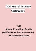 DOT Medical Examiner Certification Study Guide PDF &vert; NRCME Practice Questions&comma; Test Bank & FMCSA Exam Prep