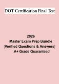 DOT Certification Final Test Study Guide PDF &vert; NRCME Practice Questions&comma; Test Bank & FMCSA Certification Prep
