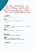 NSG 3800&sol; NSG3800 Exam 2 &ndash; &lpar;New 2026&sol; 2027 Update&rpar; Adult Health II Review&vert; Questions & Answers &vert; Grade A&vert; 100&percnt; Correct &lpar;Verified Solutions&rpar;- Galen