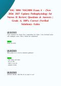 NSG 3850&sol; NSG3850 Exam 4 &ndash; &lpar;New 2026&sol; 2027 Update&rpar; Pathophysiology for Nurses II Review &vert; Questions & Answers &vert; Grade A&vert; 100&percnt; Correct &lpar;Verified Solutions&rpar;- Galen