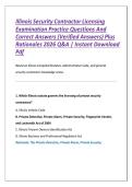 Illinois Security Contractor Licensing Examination Practice Questions And Correct Answers &lpar;Verified Answers&rpar; Plus Rationales 2026 Q&A Instant Download Pdf&NewLine;