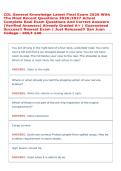 CDL General Knowledge Latest Final Exam 2026 With &NewLine;The Most Recent Questions 2026&vert;2027 Actual &NewLine;Complete Real Exam Questions And Correct Answers &NewLine;&lpar;Verified Answers&rpar; Already Graded A&plus; &vert; Guaranteed &NewLine;Success&excl;&excl; Newest Exam &vert; Just Released&excl;&excl; San Juan &NewLine;Coll