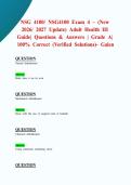 NSG 4100&sol; NSG4100 Exam 4 &ndash; &lpar;New 2026&sol; 2027 Update&rpar; Adult Health III Guide&vert; Questions & Answers &vert; Grade A&vert; 100&percnt; Correct &lpar;Verified Solutions&rpar;- Galen