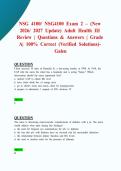 NSG 4100&sol; NSG4100 Exam 2 &ndash; &lpar;New 2026&sol; 2027 Update&rpar; Adult Health III Review&vert; Questions & Answers &vert; Grade A&vert; 100&percnt; Correct &lpar;Verified Solutions&rpar;- Galen