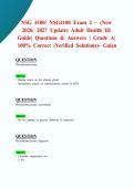 NSG 4100&sol; NSG4100 Exam 2 &ndash; &lpar;New 2026&sol; 2027 Update&rpar; Adult Health III Guide&vert; Questions & Answers &vert; Grade A&vert; 100&percnt; Correct &lpar;Verified Solutions&rpar;- Galen