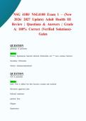 NSG 4100&sol; NSG4100 Exam 1 &ndash; &lpar;New 2026&sol; 2027 Update&rpar; Adult Health III Review&vert; Questions & Answers &vert; Grade A&vert; 100&percnt; Correct &lpar;Verified Solutions&rpar;- Galen