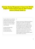 Oncology Nursing Management in Cancer Care NCLEX Chapter 15 Exam with all Correct & 100&percnt; Verified Answers &vert;Already Graded A&plus;