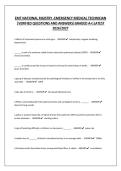 EMT NATIONAL RIGISTRY -EMERGENCY MEDICAL TECHNICIAN  &vert;VERIFIED QUESTIONS AND ANSWERS&vert;GRADED A&plus;&vert;LATEST 2026&sol;2027