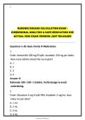 Nursing Dosage Calculation Exam Prep &ndash; Dimensional Analysis & Safe Medication Use &lpar;Actual 2026 Version&rpar;