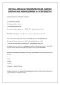 EMT FINAL -EMERGENCY MEDICAL TECHNICIAN  &vert;VERIFIED QUESTIONS AND ANSWERS&vert;GRADED A&plus;&vert;LATEST 2026&sol;2027