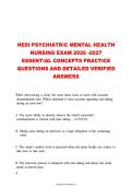 HESI Psychiatric Mental Health Nursing Exam Prep &ndash; Essential Practice Q&A &lpar;2026-2027 Version&rpar;