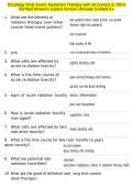 Oncology Final Exam&colon; Radiation Therapy with all Correct & 100&percnt; Verified Answers &vert;Latest Version &vert;Already Graded A&plus;