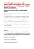 ATI Med-Surg Proctored Exam 2026 &vert; Medical-Surgical Nursing Practice Questions & Verified Answers with Rationales &vert; NCLEX Review Study Guide