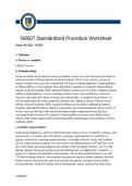 NR607 WEEK 2 PMHNP Standardized Procedure Worksheet With Complete Solutions 100&percnt; Pass 202&sol;2027