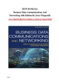 TEST BANK For Business Data Communications and Networking&comma; 14th Edition by FitzGerald&comma; Dennis&comma; Durcikova &vert; Verified Chapter's 1 - 12 &vert;latest 2026