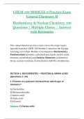 CHEM 104 MODULE 6 Practice Exam &lpar;PDF&rpar; &vert; &lpar;2026&rpar; General Chemistry II Exam Questions &vert; Biochemistry & Nuclear Chemistry