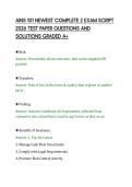 AINS 101 NEWEST COMPLETE 2 EXAM SCRIPT&NewLine;2026 TEST PAPER QUESTIONS AND&NewLine;SOLUTIONS GRADED A&plus;
