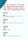 NU 110&sol; NU110 Exam 2 &ndash; &lpar;New 2026&sol; 2027 Update&rpar; Integrated Human Sciences Guide &vert; Questions & Answers &vert; Grade A&vert; 100&percnt; Correct &lpar;Verified Solutions&rpar;- Galen