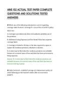 AINS 102 ACTUAL TEST PAPER COMPLETE&NewLine;QUESTIONS AND SOLUTIONS TESTED&NewLine;ANSWERS