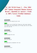 NU 110&sol; NU110 Exam 2 &ndash; &lpar;New 2026&sol; 2027 Update&rpar; Integrated Human Sciences Review &vert; Questions & Answers &vert; Grade A&vert; 100&percnt; Correct &lpar;Verified Solutions&rpar;- Galen