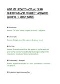 AINS 102 UPDATED ACTUAL EXAM&NewLine;QUESTIONS AND CORRECT ANSWERS&NewLine;COMPLETE STUDY GUIDE
