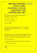 HRM 6622 MIDTERM &NewLine;STUDY GUIDE&period; &NewLine;CHAPTERS 1-3 EXAM &NewLine;QUESTIONS AND &NewLine;ANSWERS 2026 - 2027