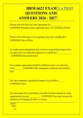 HRM 6622 EXAM &NewLine;QUESTIONS AND &NewLine;ANSWERS 2026 - 2027