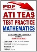 ATI TEAS TEST PRACTICE MATHEMATICS &vert; QUESTIONS WITH ANSWERS &vert; LATEST UPDATE 100&percnt; CORRECT &vert; GRADED A&plus;