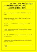 LES 305 CLARK ASU &NewLine;EXAM 2 QUESTIONS AND &NewLine;ANSWERS 2026 - 2027
