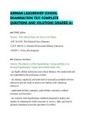 AIRMAN LEADERSHIP SCHOOL&NewLine;EXAMINATION TEST COMPLETE&NewLine;QUESTIONS AND SOLUTIONS GRADED A&plus;