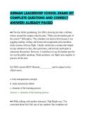 AIRMAN LEADERSHIP SCHOOL EXAMS SET&NewLine;COMPLETE QUESTIONS AND CORRECT&NewLine;ANSWERS ALREADY PASSED