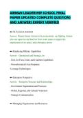 AIRMAN LEADERSHIP SCHOOL FINAL&NewLine;PAPER UPDATED COMPLETE QUESTIONS&NewLine;AND ANSWERS EXPERT VERIFIED&NewLine;