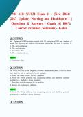 NU 131&sol; NU131 Exam 1 &ndash; &lpar;New 2026&sol; 2027 Update&rpar; Nursing and Healthcare I &vert; Questions & Answers &vert; Grade A&vert; 100&percnt; Correct &lpar;Verified Solutions&rpar;- Galen