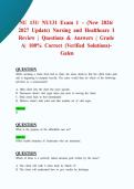 NU 131&sol; NU131 Exam 1 &ndash; &lpar;New 2026&sol; 2027 Update&rpar; Nursing and Healthcare I Review &vert; Questions & Answers &vert; Grade A&vert; 100&percnt; Correct &lpar;Verified Solutions&rpar;- Galen