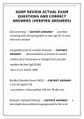 AGNP Review Actual Exam Questions and Verified Answers&NewLine;