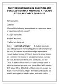 AGNP Dermatological question and detailed correct answers&semi; a&plus; grade study resource 2026-2027