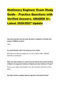 Stationary Engineer Exam Study &NewLine;Guide &ndash; Practice Questions with &NewLine;Verified Answers&period; GRADED A&plus;&period; &NewLine;Latest 2026&sol;2027 Update 