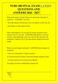NURS 280 FINAL EXAM &NewLine;QUESTIONS AND &NewLine;ANSWERS 2026 - 2027