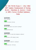 NU 136&sol; NU136 Exam 4 &ndash; &lpar;New 2026&sol; 2027 Update&rpar; Fundamentals of Nursing Review &vert; Questions & Answers &vert; Grade A&vert; 100&percnt; Correct &lpar;Verified Solutions&rpar;- Galen