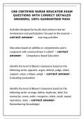 CNE Certified Nurse Educator Exam Questions 2026 &vert; Detailed Answers & Guaranteed Pass&NewLine;&NewLine;
