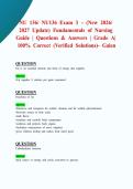 NU 136&sol; NU136 Exam 3 &ndash; &lpar;New 2026&sol; 2027 Update&rpar; Fundamentals of Nursing Guide &vert; Questions & Answers &vert; Grade A&vert; 100&percnt; Correct &lpar;Verified Solutions&rpar;- Galen