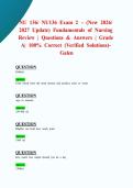NU 136&sol; NU136 Exam 2 &ndash; &lpar;New 2026&sol; 2027 Update&rpar; Fundamentals of Nursing Review &vert; Questions & Answers &vert; Grade A&vert; 100&percnt; Correct &lpar;Verified Solutions&rpar;- Galen