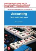 Solution Manual for Accounting What The Numbers Mean&comma; 13th Edition By David Marshall &vert; ISBN-13 978-1265051563  &vert;Verified Chapter's 1 - 16 &vert; Complete Newest Version